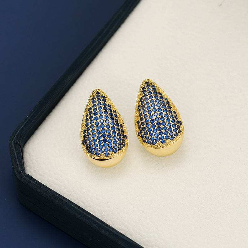 18K Gold-Plated Zircon Teardrop Earring - Trendsi - Flyclothing LLC
