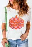 Pumpkin Round Neck Short Sleeve T-Shirt - Trendsi - Flyclothing LLC