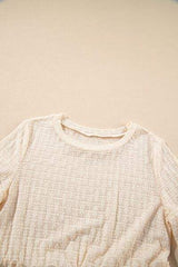 Frill Round Neck Half Sleeve Blouse - Trendsi - Flyclothing LLC