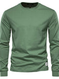 Men's Full Size Round Neck Long Sleeve T-Shirt Plus Size - Trendsi - Flyclothing LLC
