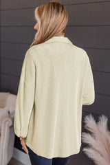 Striped Collared Neck Long Sleeve Shirt - Trendsi - Flyclothing LLC