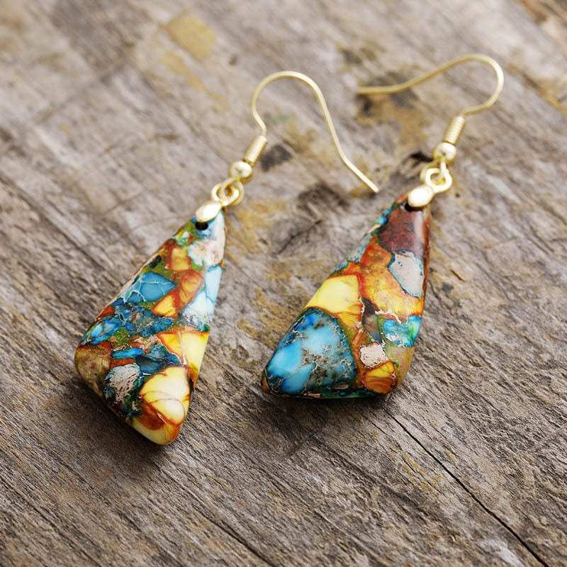 Emperor-Stone Geometric Earrings - Trendsi - Flyclothing LLC