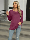 Round Neck Long Sleeve T-Shirt - Trendsi