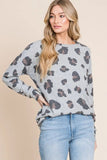BOMBOM Leopard Drop Shoulder T-Shirt - Trendsi