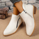 Size Zipper Block Heels Boots - Trendsi - Flyclothing LLC