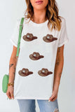 Sequin Hat Round Neck Short Sleeve T-Shirt - Trendsi - Flyclothing LLC
