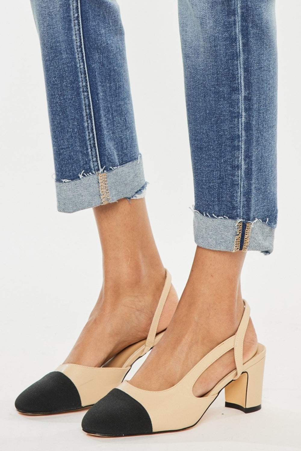 Kancan High Rise Cuffed Straight Jeans - Trendsi - Flyclothing LLC