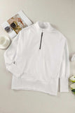 Half Zip Pocketed Dropped Shoulder Sweatshirt - Trendsi - Flyclothing LLC