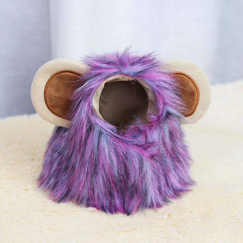 Christmas Funny Hat Cap Pet Dress Simulation Toy Halloween Party Festival Lion Hair Mane Ears Head Cap Scarf Cosplay Costume - My Store - Flyclothing LLC