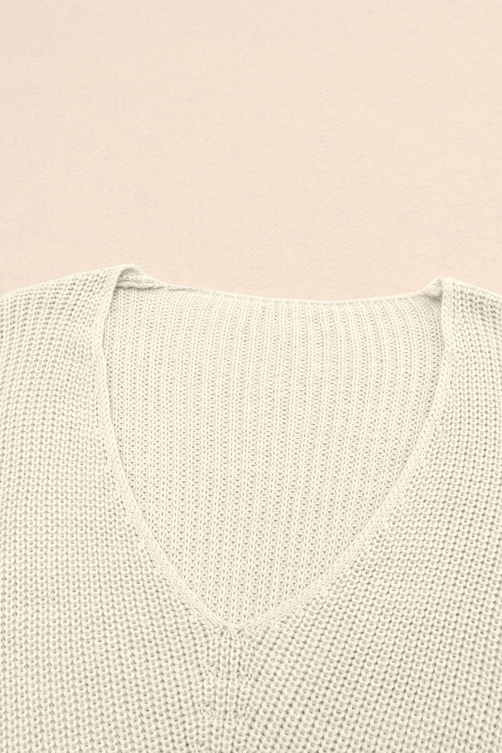 V-Neck Drop Shoulder Sweater - Trendsi - Flyclothing LLC