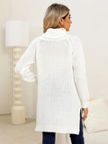 Slit Turtleneck Long Sleeve Sweater - Trendsi
