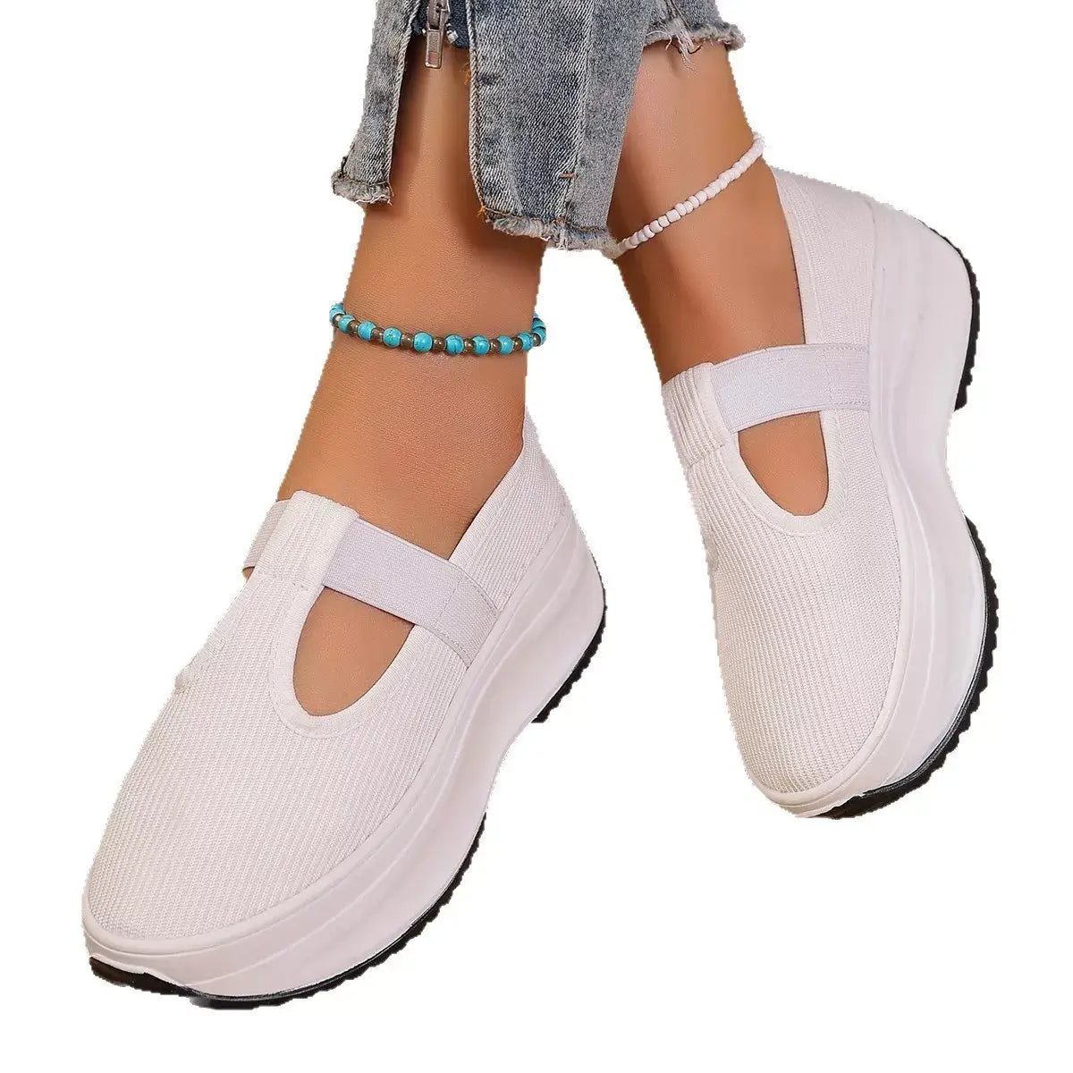 Round Toe Platform Slip-Ons - Trendsi - Flyclothing LLC