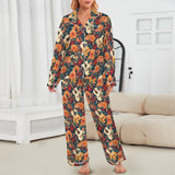 Baha Ranch Colores De Mexico Roses & Guitars Satin Pajamas