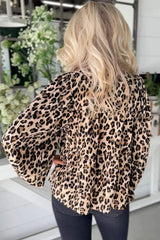 Leopard Print Tie-Neck Blouse - Trendsi - Flyclothing LLC
