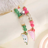 2 Piece Beaded Cat Charm Bracelet - Trendsi - Flyclothing LLC
