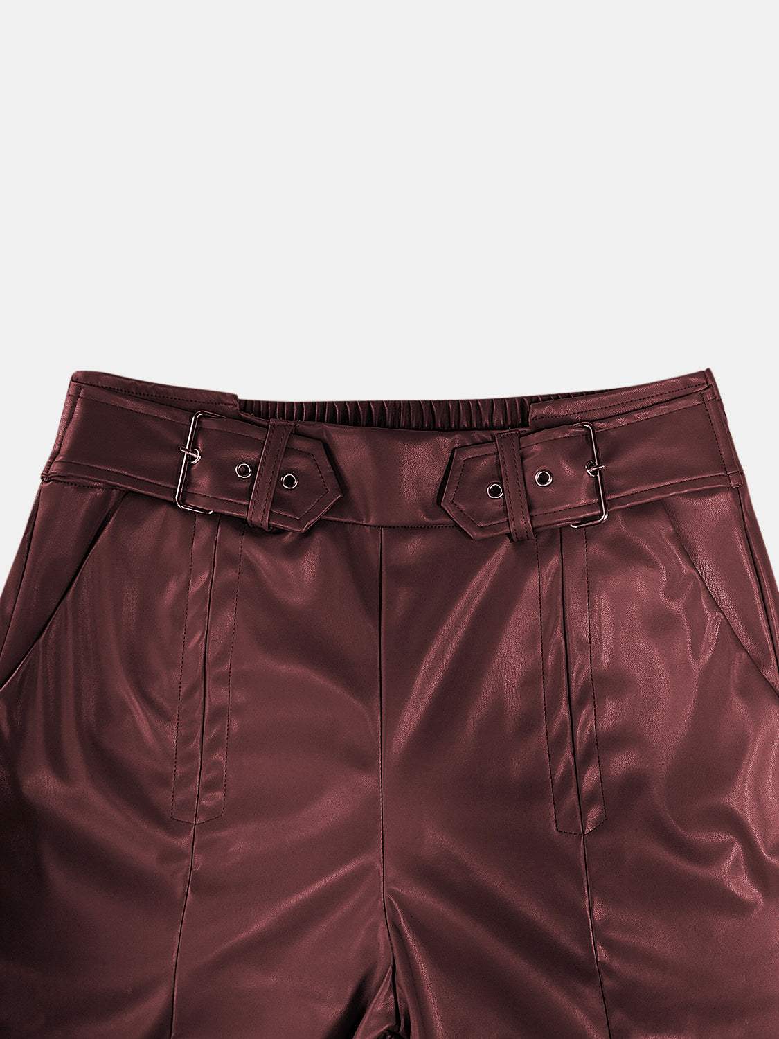 Half Elastic Waist Wide Leg Pants - Trendsi - Flyclothing LLC