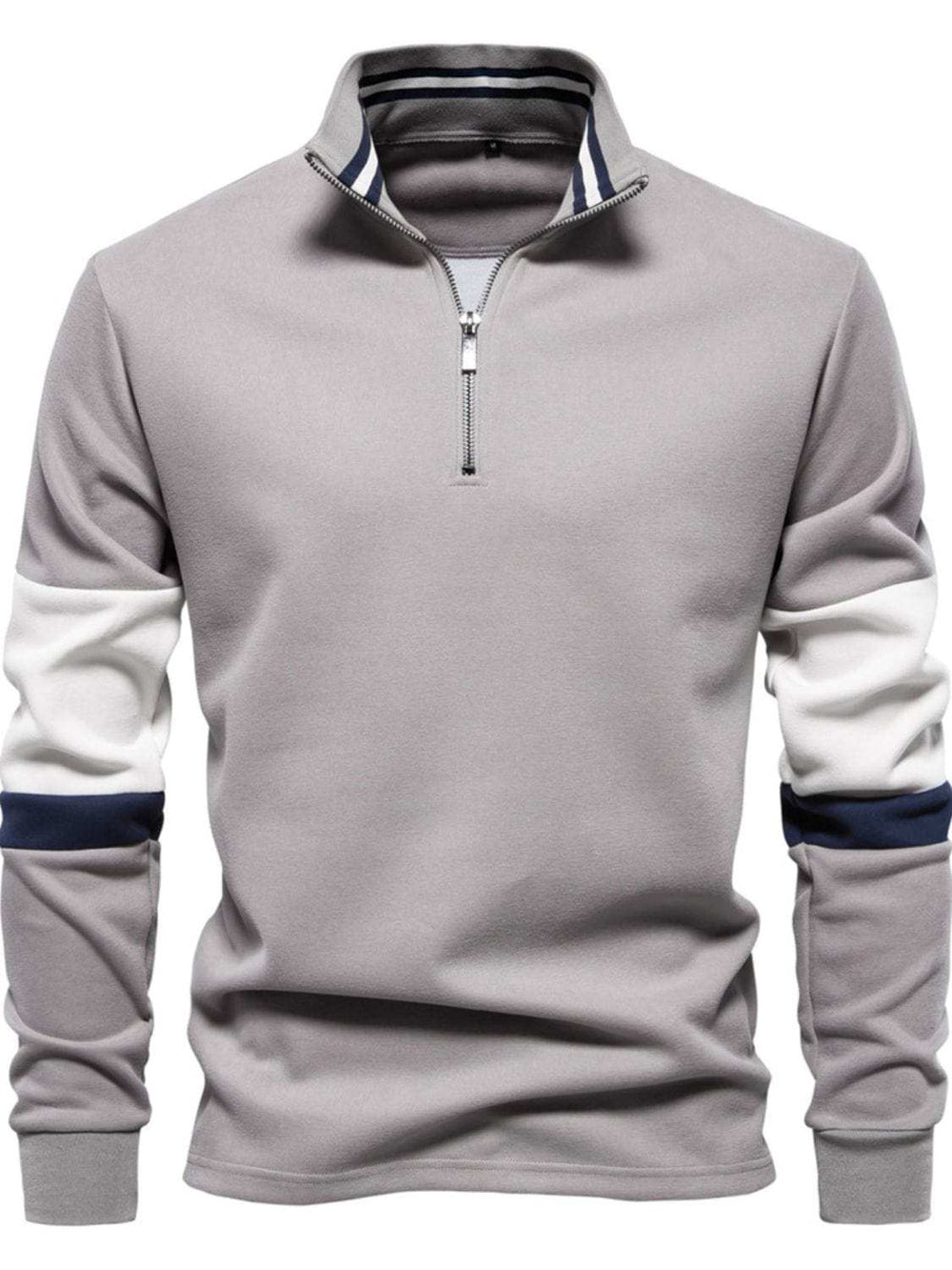 Men's Color Block Long Sleeve Polo - Trendsi - Flyclothing LLC