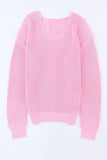 V-Neck Drop Shoulder Sweater - Trendsi - Flyclothing LLC