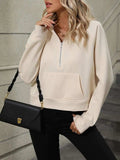 Mandy Half Zip Long Sleeve Sweatshirt - Trendsi - Flyclothing LLC