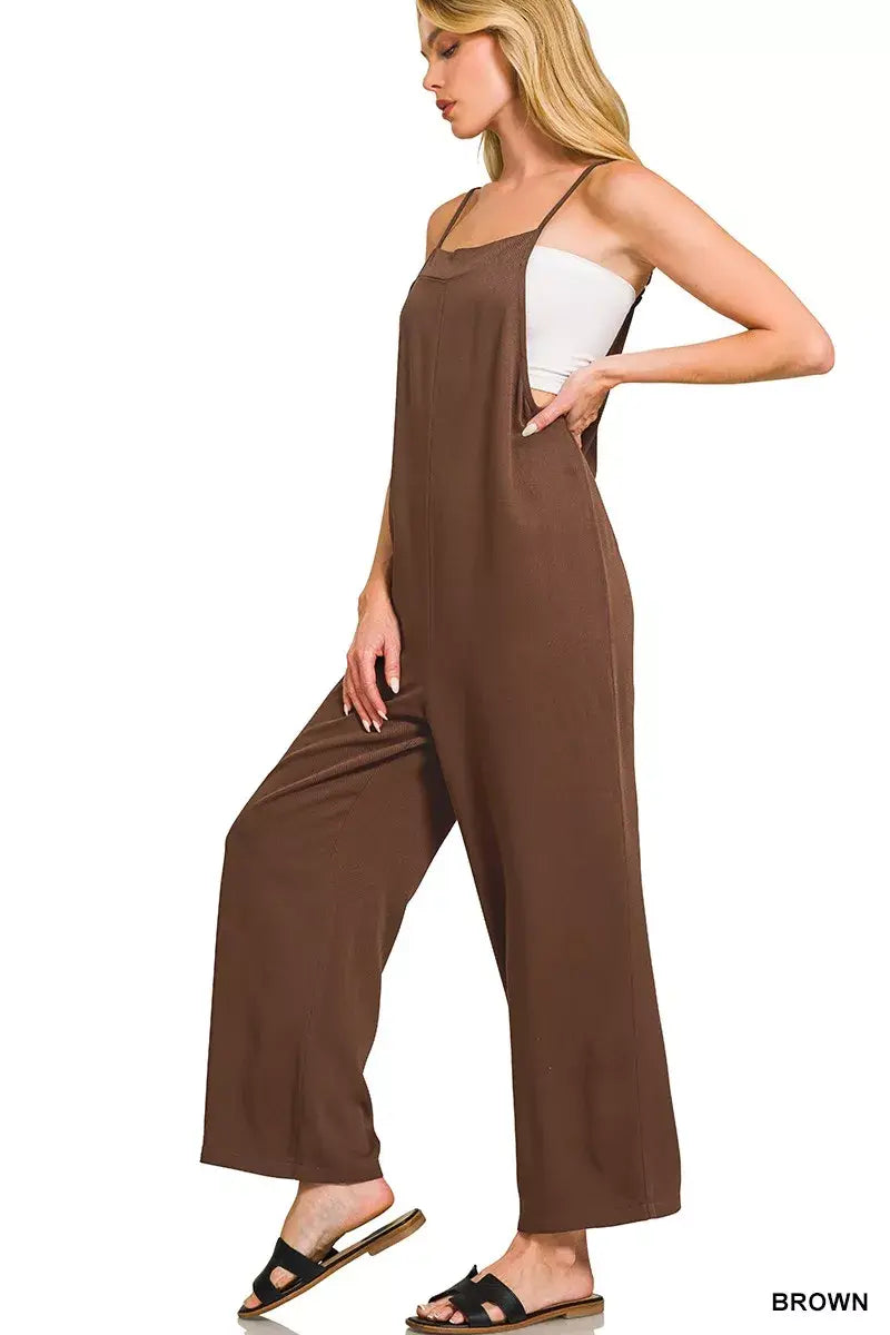 Zenana Rayon Woven Wide Leg Jumpsuit - Trendsi - Flyclothing LLC