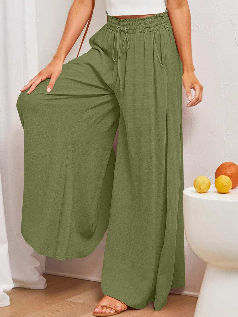 Wide Leg Pants with Pockets - Trendsi - Flyclothing LLC
