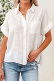 Button Up Short Sleeve Shirt - Trendsi - Flyclothing LLC