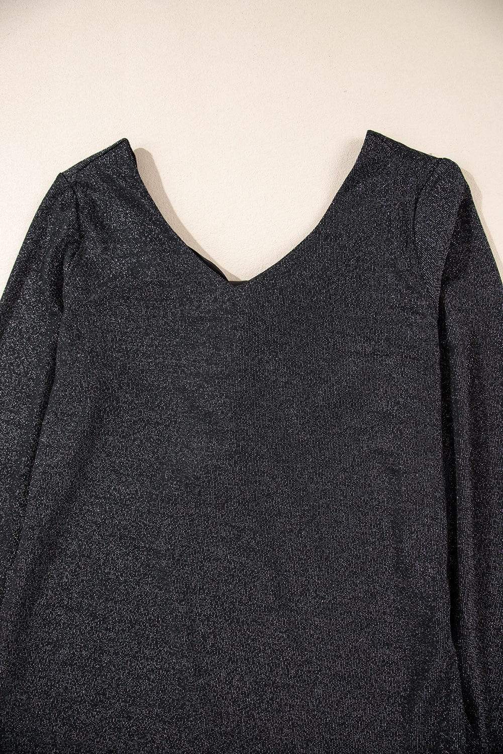Bowknot V-Neck Long Sleeve Blouse - Trendsi - Flyclothing LLC