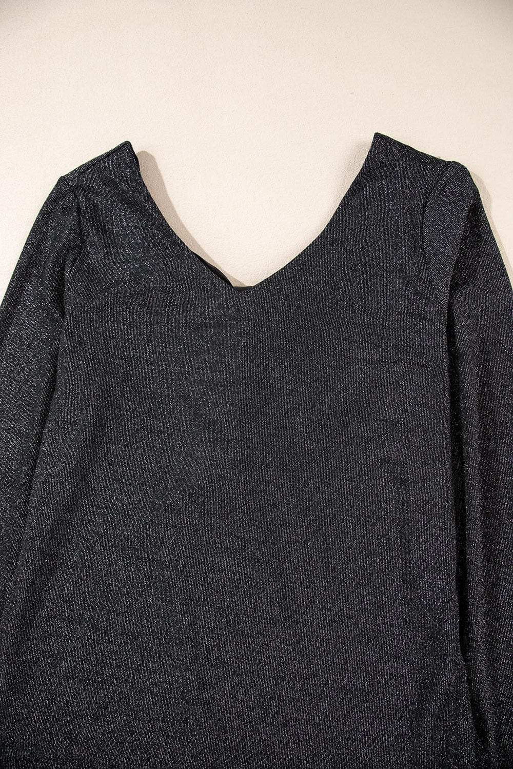 Bowknot V-Neck Long Sleeve Blouse - Trendsi - Flyclothing LLC