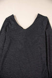 Bowknot V-Neck Long Sleeve Blouse - Trendsi - Flyclothing LLC