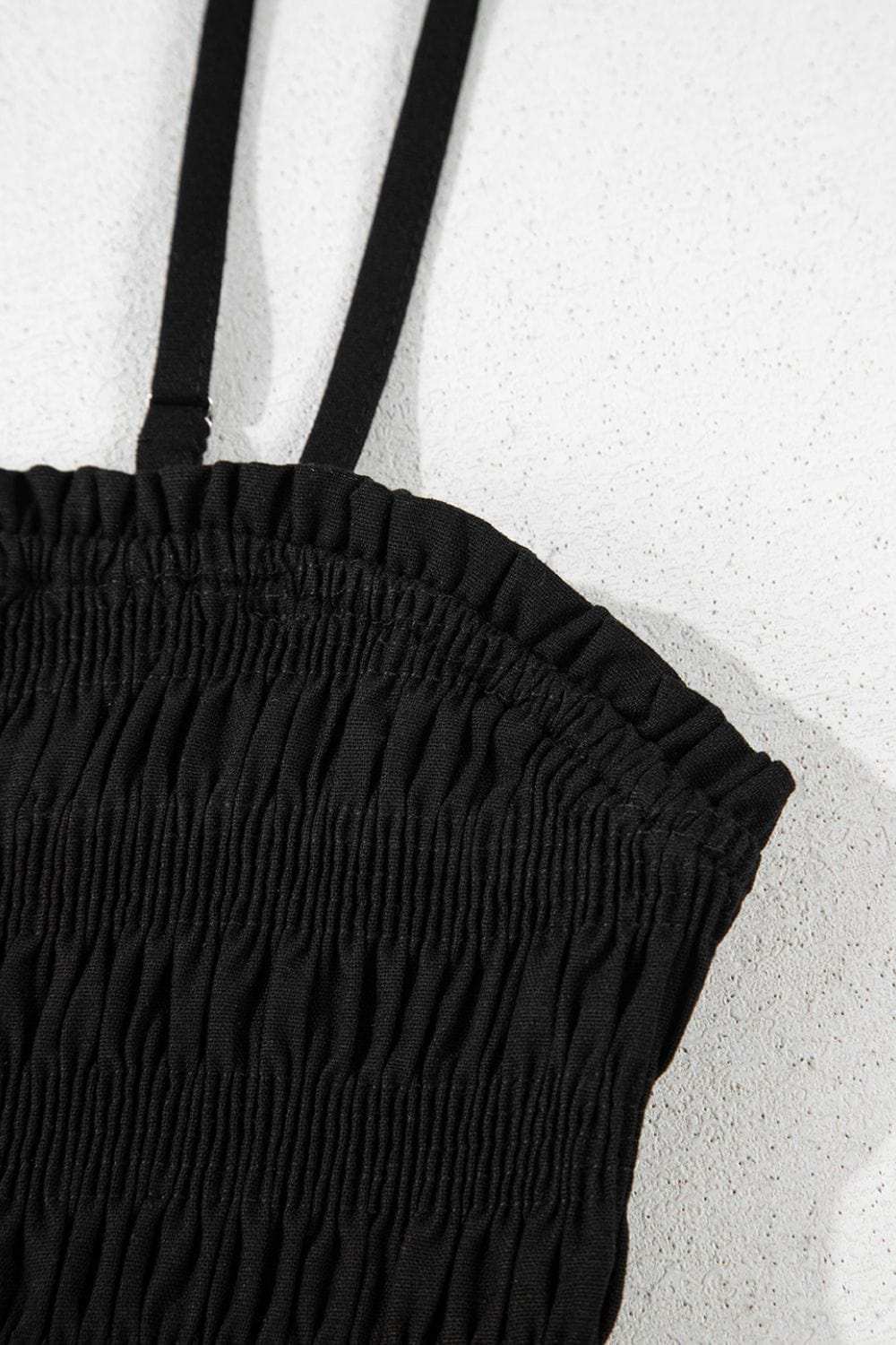 Smocked Spaghetti Straps Wide Leg Jumpsuit - Trendsi - Flyclothing LLC