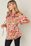 Double Take Full Size Printed Button Up Long Sleeve Shirt - Trendsi - Flyclothing LLC