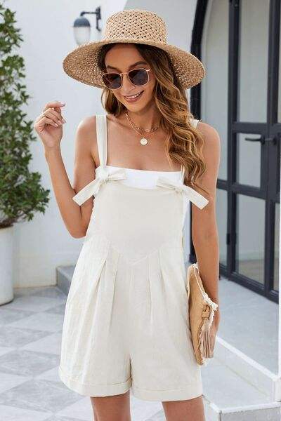 Knotted Strap Romper with Pockets - Trendsi - Flyclothing LLC