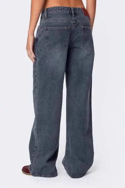 Wide Leg Jeans with Pockets - Trendsi - Flyclothing LLC