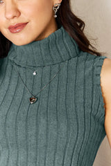 Basic Bae Full Size Ribbed Turtleneck Tank - ShopBasicbae - Flyclothing LLC