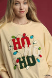 Umgee HO Applique French Terry Sweatshirt - Trendsi - Flyclothing LLC