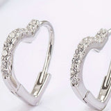 925 Serling Silver Zircon Heart Shape Earrings - Trendsi - Flyclothing LLC
