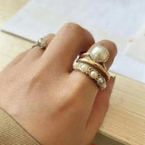 Alloy Three-Layered Open Ring - Trendsi - Flyclothing LLC