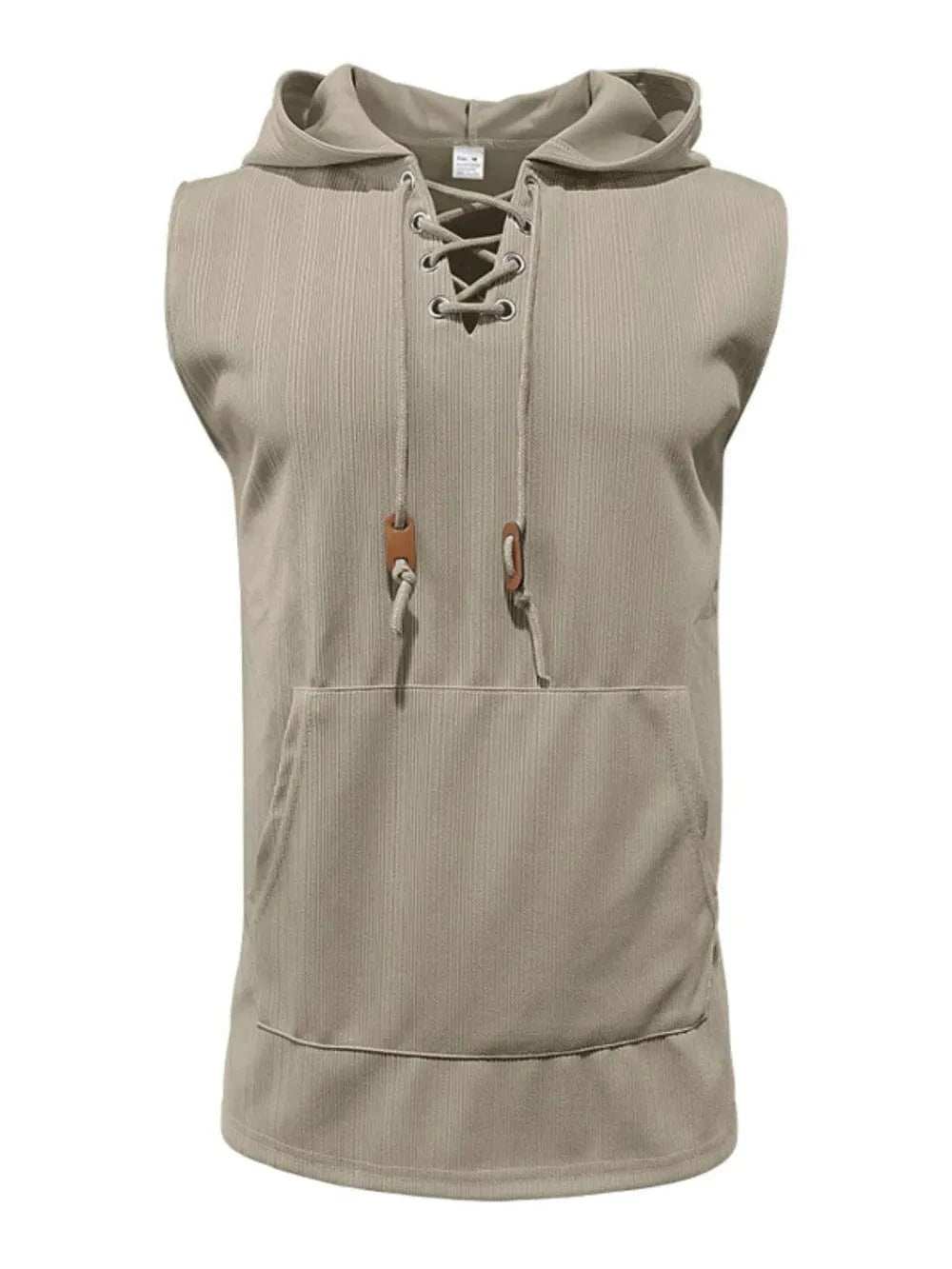 Men's Lace Up Hooded Top - Trendsi - Flyclothing LLC