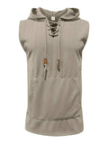 Men's Lace Up Hooded Top - Trendsi - Flyclothing LLC