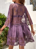Lace Detail Plunge Cover-Up Dress - Trendsi - Flyclothing LLC