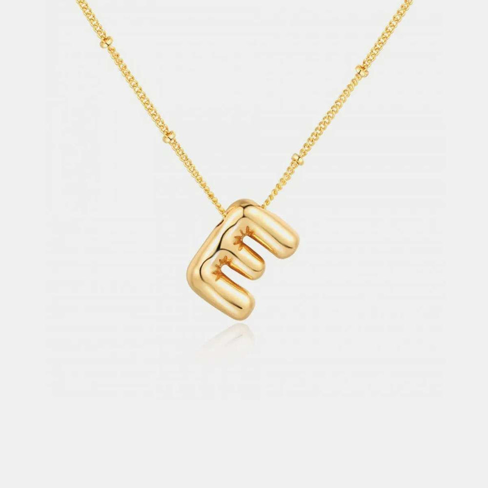Gold-Plated Letter Pendant Necklace - Trendsi - Flyclothing LLC