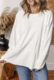 Round Neck Long Sleeve Sweatshirt - Trendsi - Flyclothing LLC