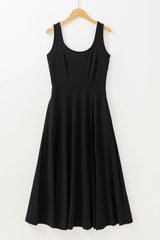 Side Slit Scoop Neck Wide Strap Dress - Trendsi - Flyclothing LLC
