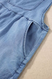 Square Neck Denim Overalls with Pockets - Trendsi - Flyclothing LLC