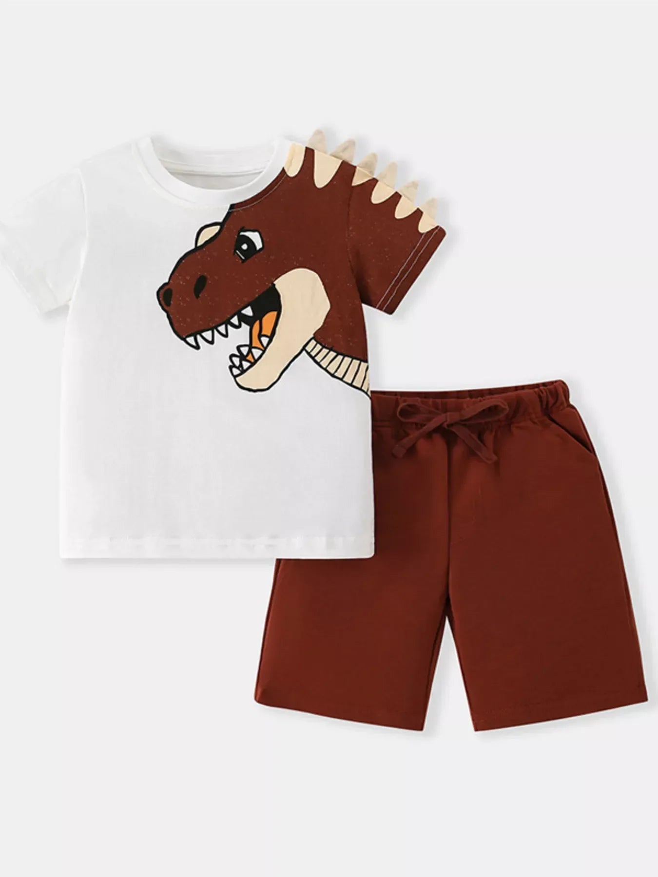 Children's Dinosaur Graphic Tee & Shorts Set - Trendsi - Flyclothing LLC