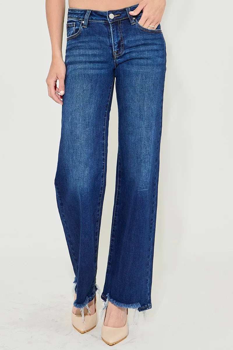 RISEN Full Size Low Rise Wide Leg Jeans Plus Size - Trendsi - Flyclothing LLC