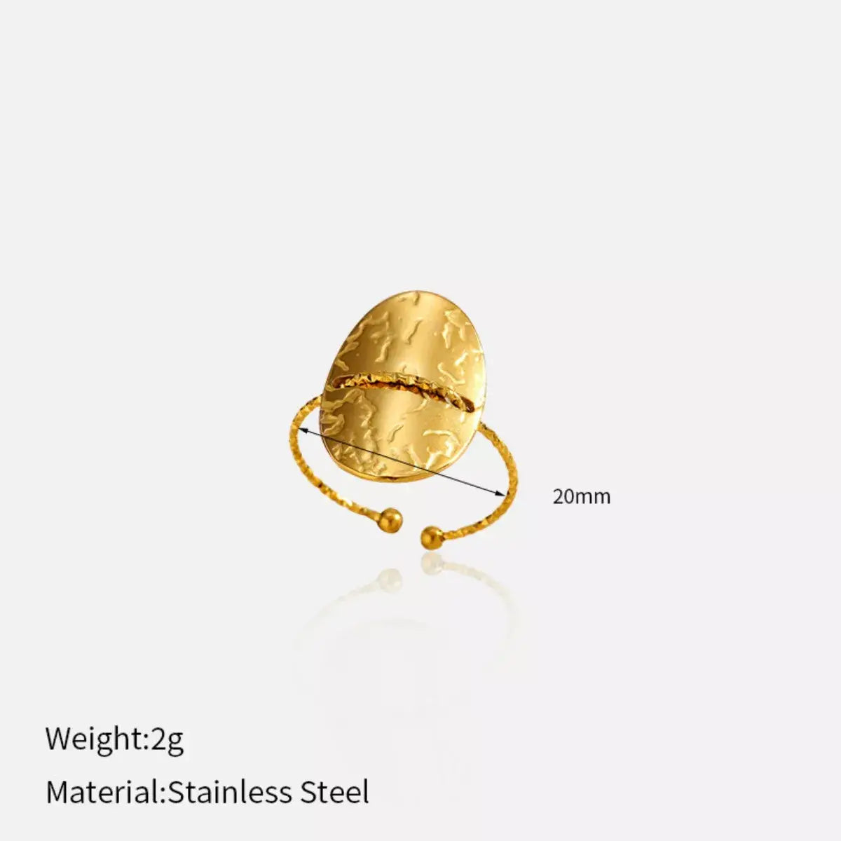 Hammered Disc Open Ring - Trendsi - Flyclothing LLC