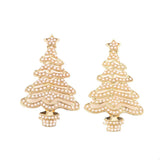 Christmas Tree Rhinestone Earrings - Trendsi - Flyclothing LLC