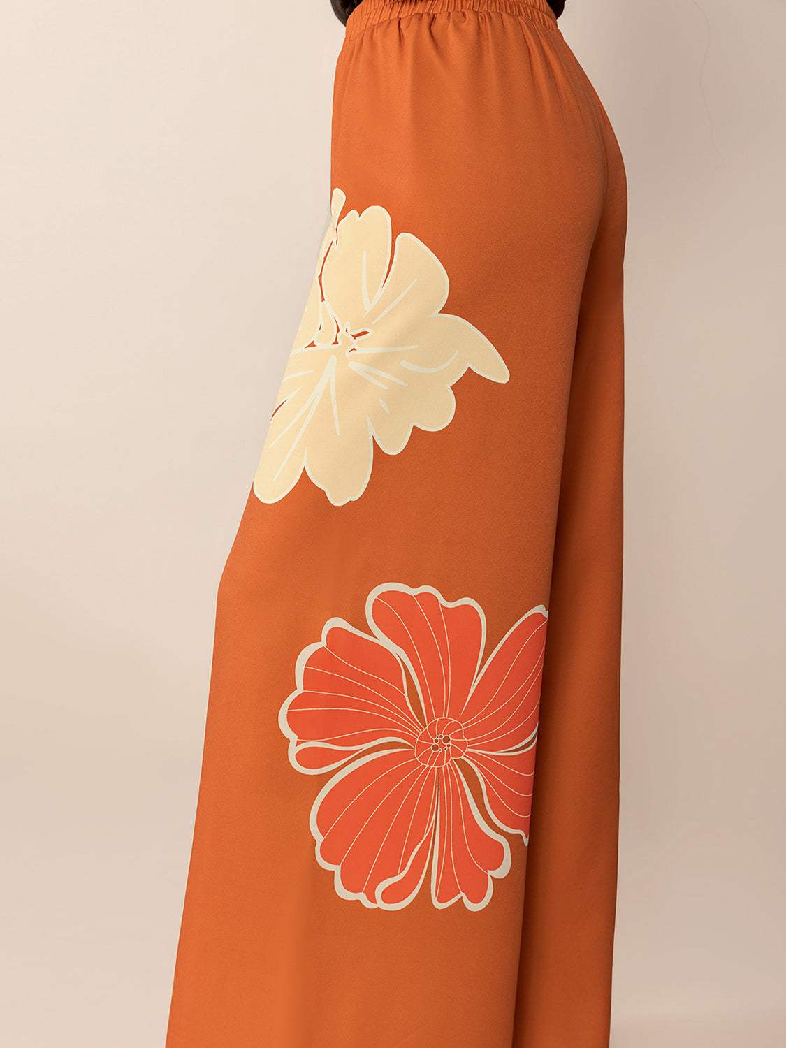 Printed Elastic Waist Wide Leg Pants - Trendsi - Flyclothing LLC