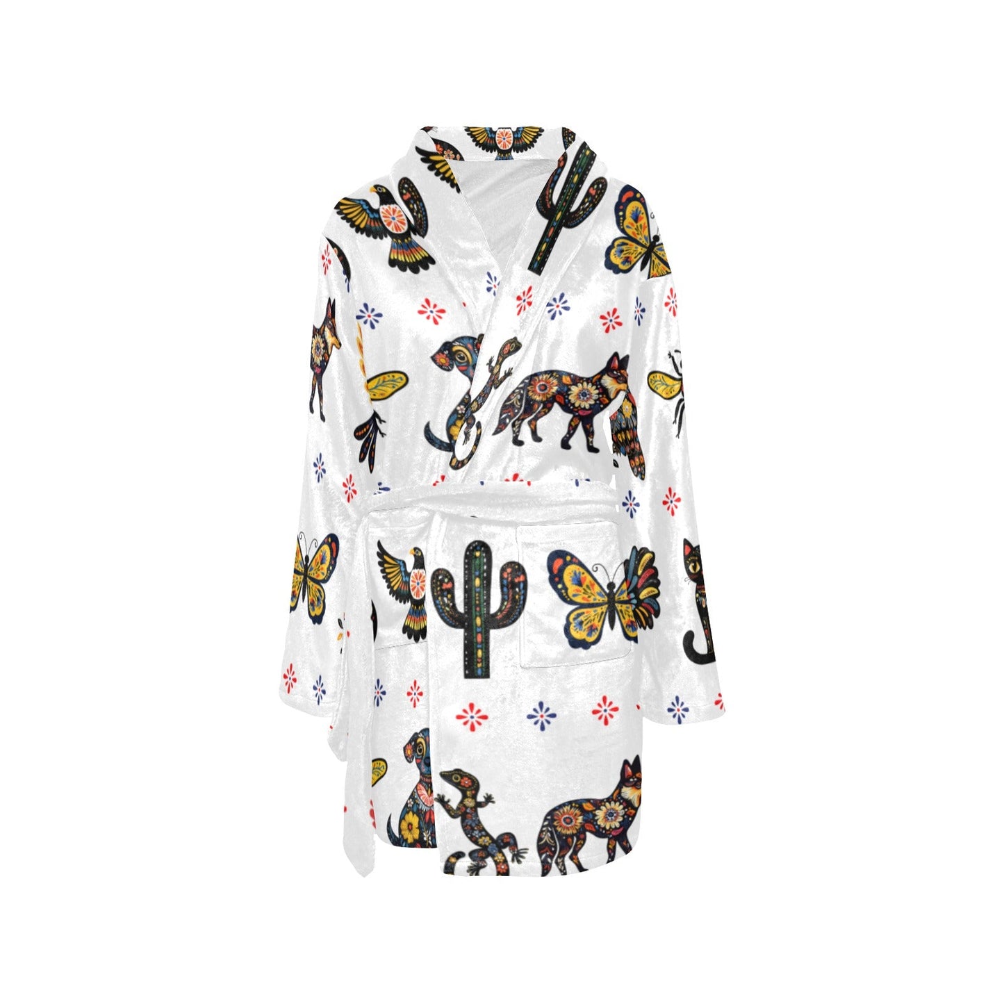 Baha Ranch Colores De Mexico Talavera Floral Animals Robe